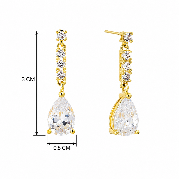 Pear Drop Crystal Dangle Earrings