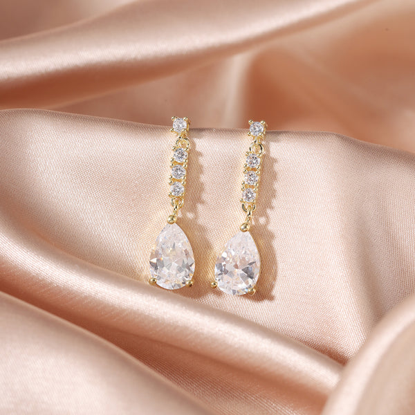 Pear Drop Crystal Dangle Earrings