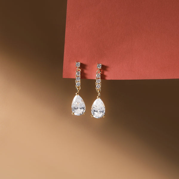 Pear Drop Crystal Dangle Earrings