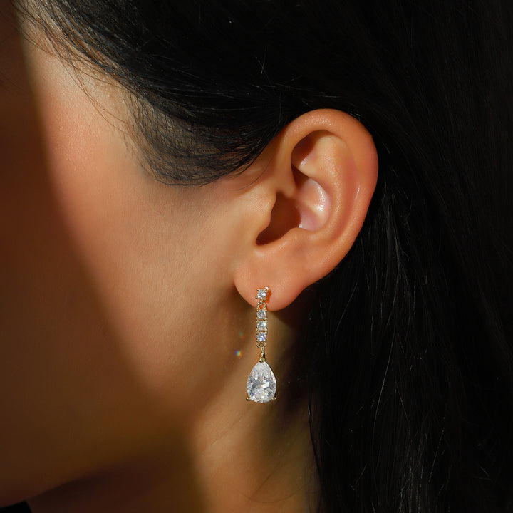 Pear Drop Crystal Dangle Earrings