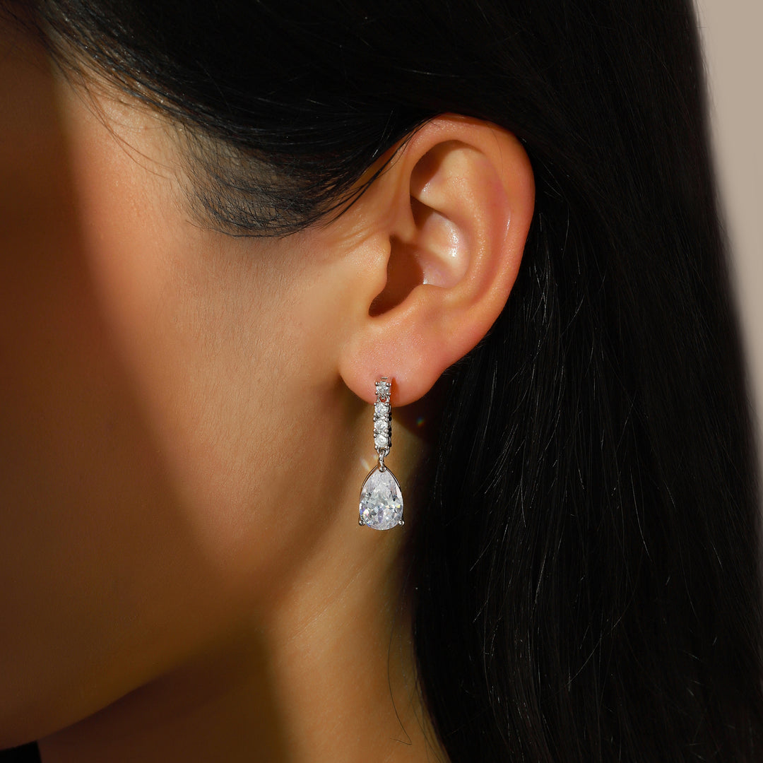Icy Arc Drop Earrings