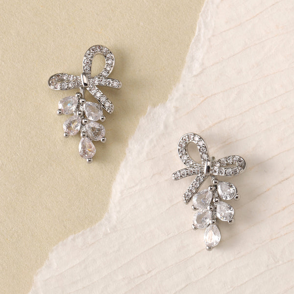 Crystal Bow Bloom Earrings