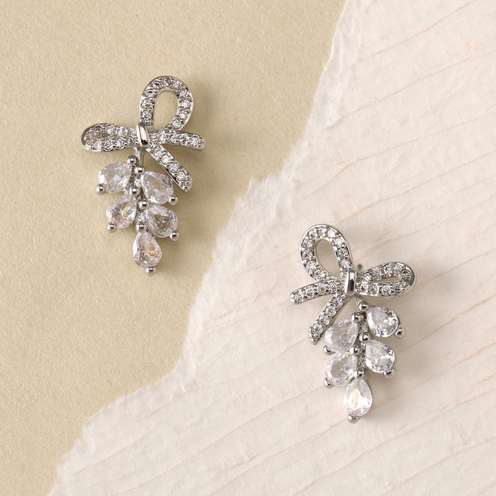Crystal Bow Bloom Earrings