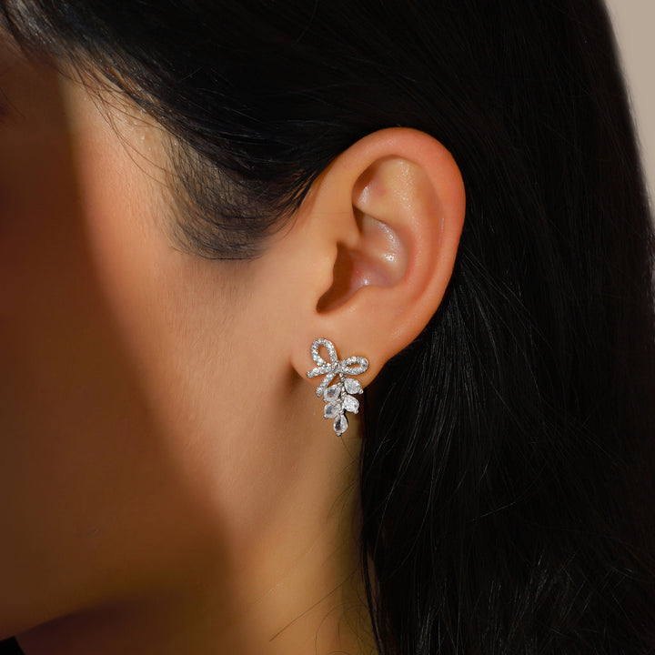 Crystal Bow Bloom Earrings
