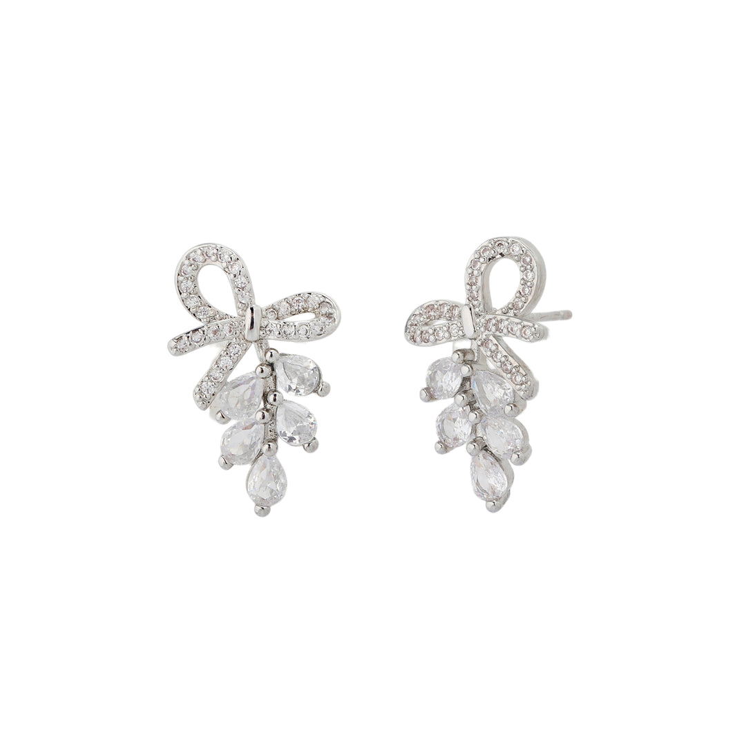 Crystal Bow Bloom Earrings