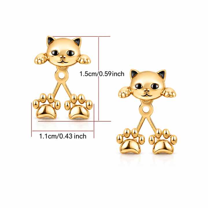 Kitty Got Claws Earrings - Gold