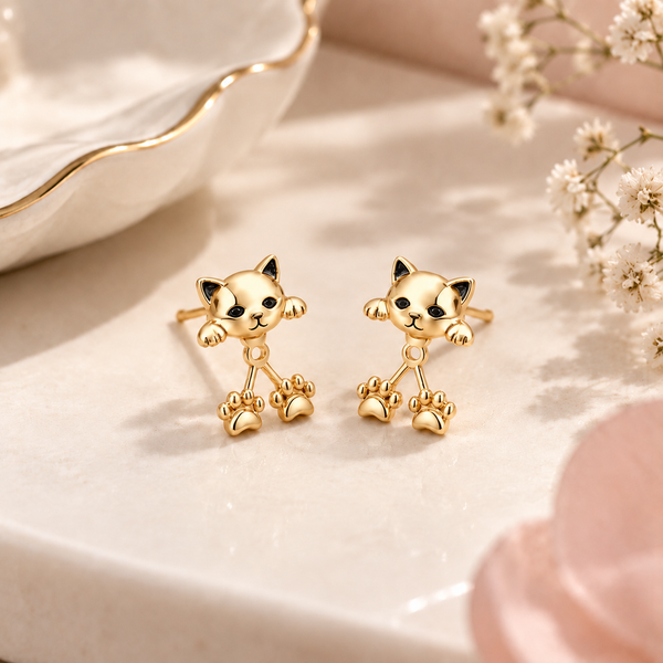Kitty Got Claws Earrings - Gold