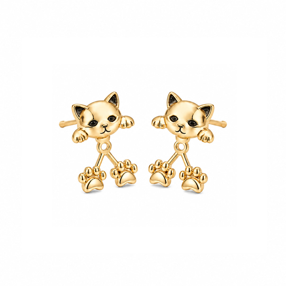Kitty Got Claws Earrings - Gold