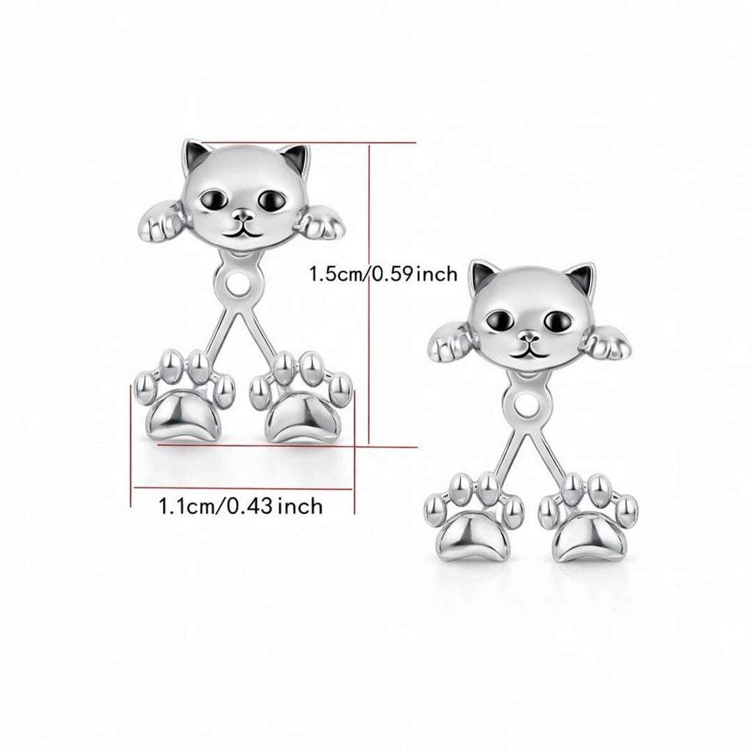 Kitty Got Claws Earrings - Silver