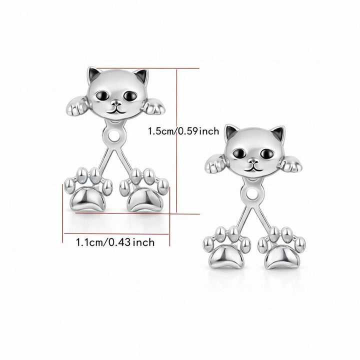 Kitty Got Claws Earrings - Silver