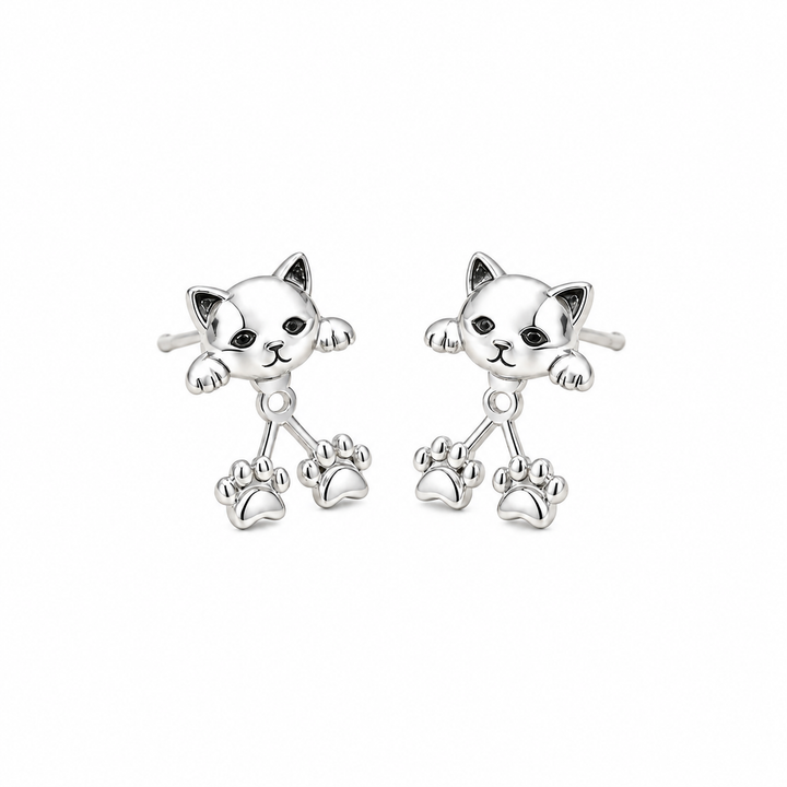Kitty Got Claws Earrings - Silver