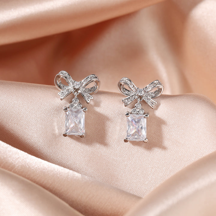 Bow Bling Drop Earrings