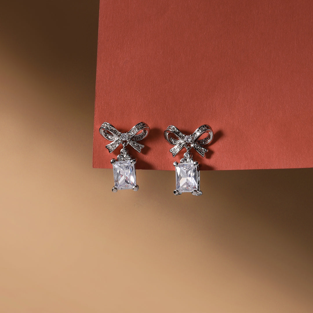 Bow Bling Drop Earrings