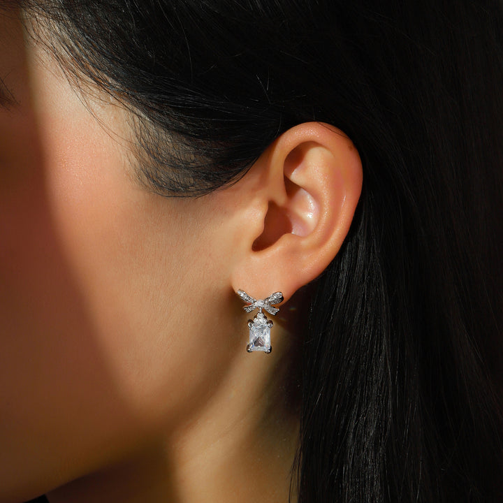 Bow Bling Drop Earrings