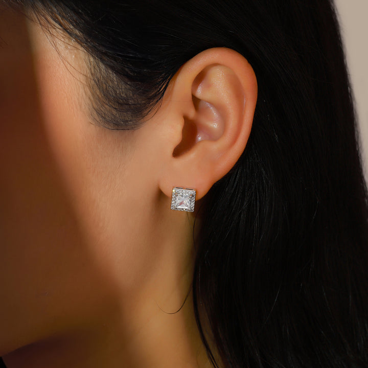 Geo Frame Stud Earrings