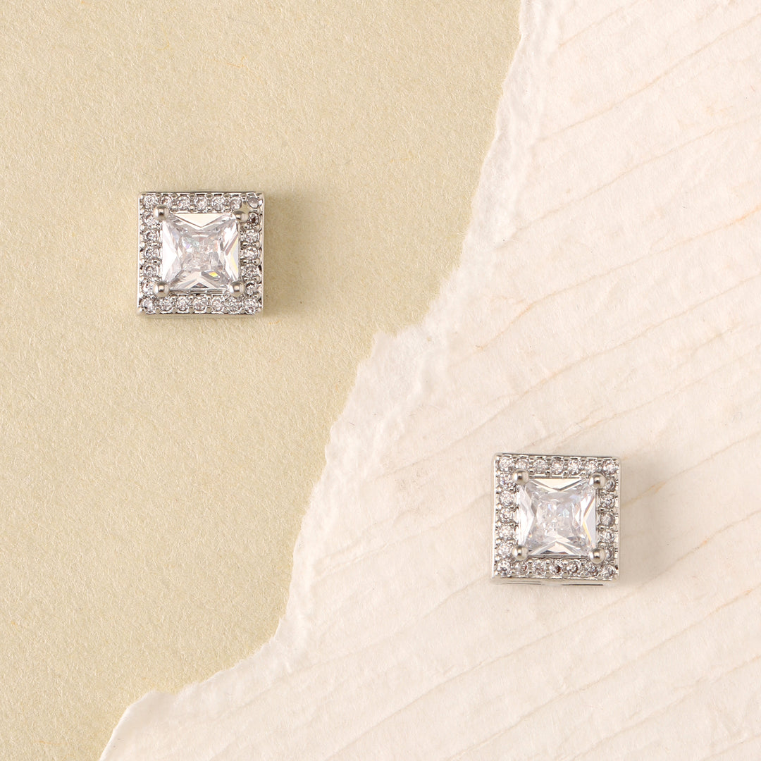 Geo Frame Stud Earrings