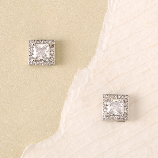 Geo Frame Stud Earrings