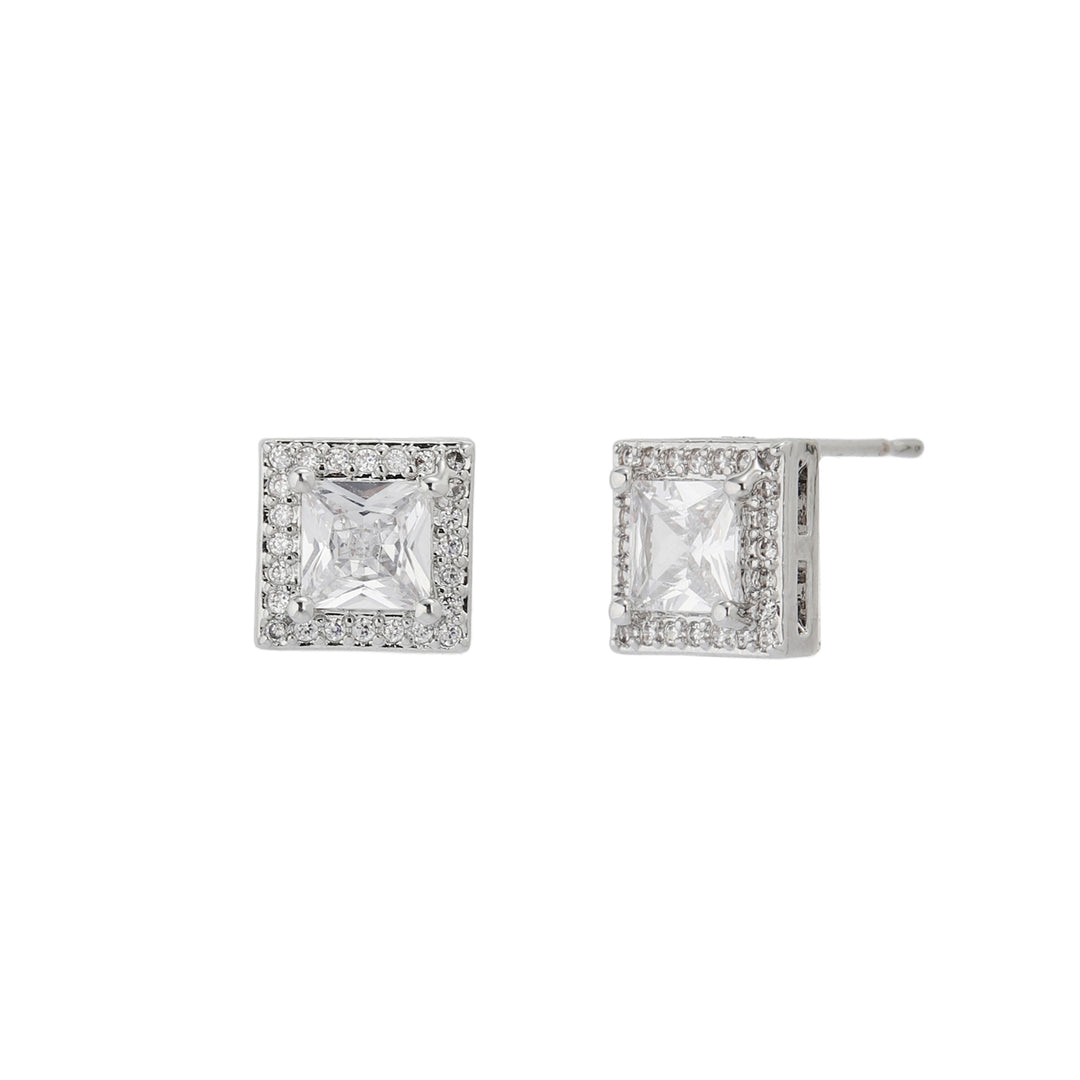 Geo Frame Stud Earrings