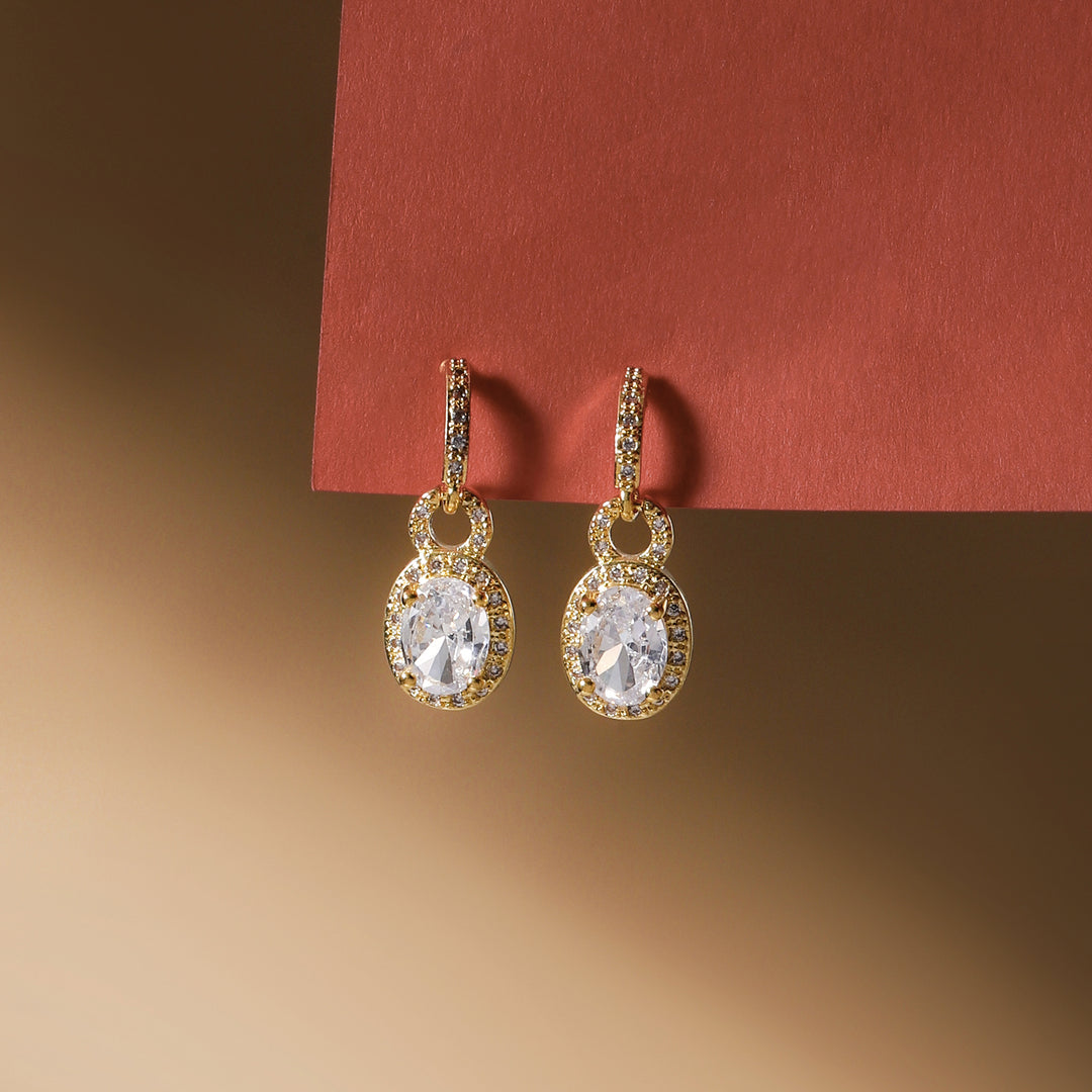 Golden Halo Drop Earrings