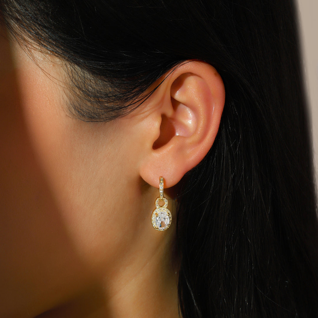 Golden Halo Drop Earrings