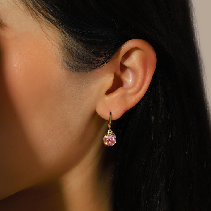 Prism Pop Huggie Earrings - Pink