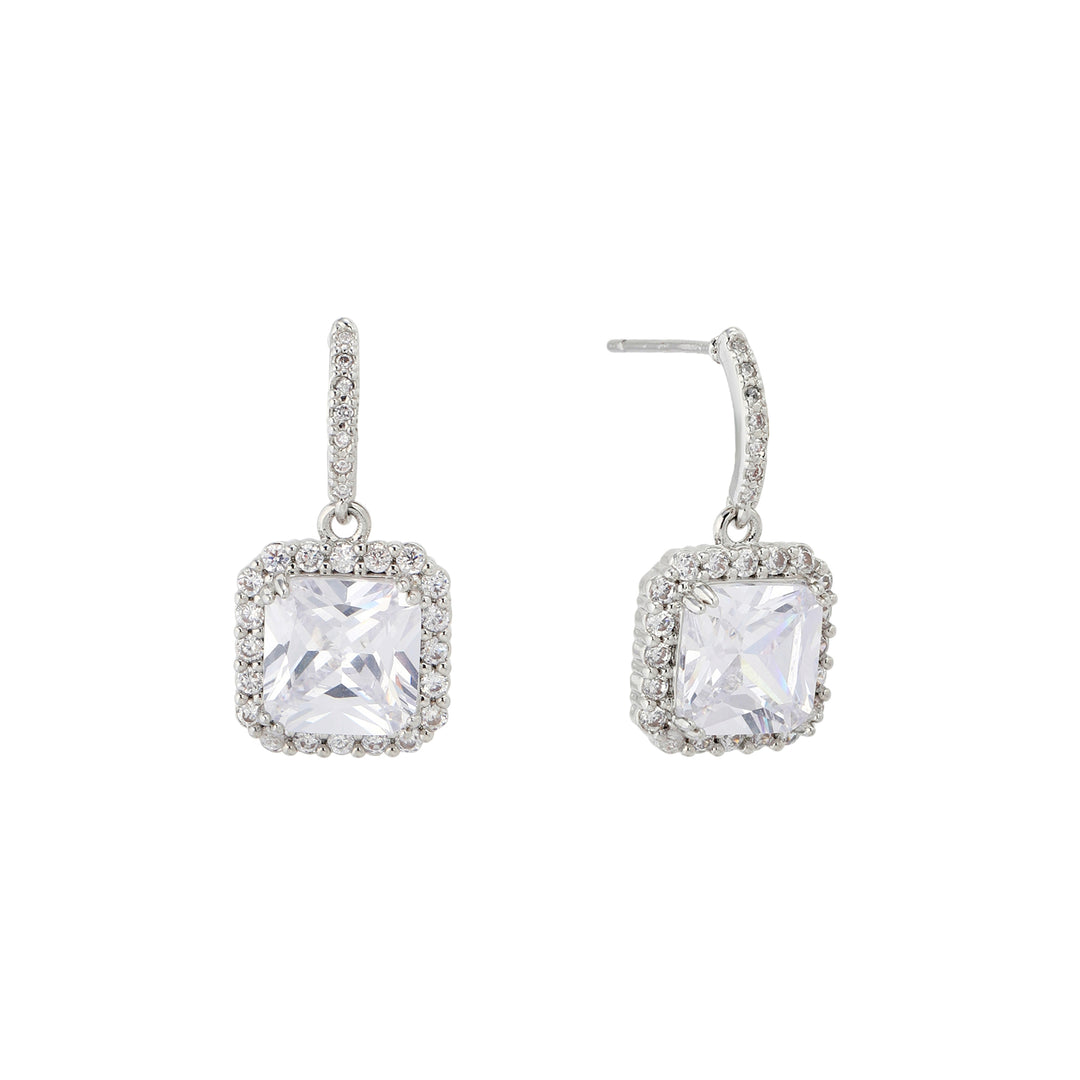 Crystal Square Drop Earrings