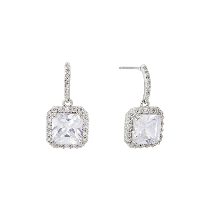 Crystal Square Drop Earrings