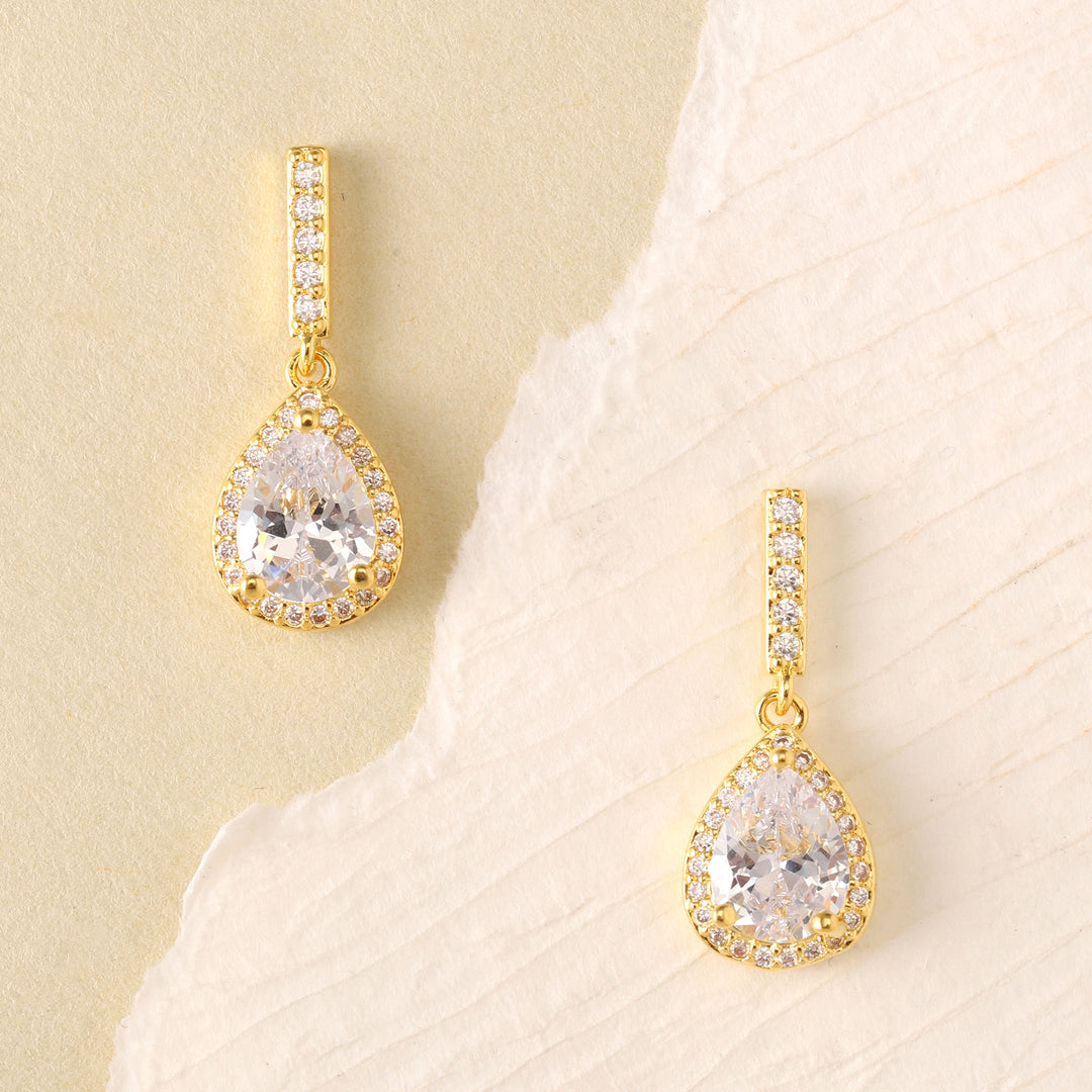Glimmer Tear Drop Earrings - Gold