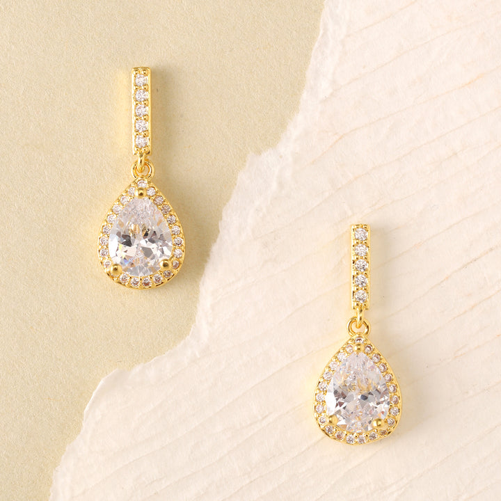 Glimmer Tear Drop Earrings - Gold
