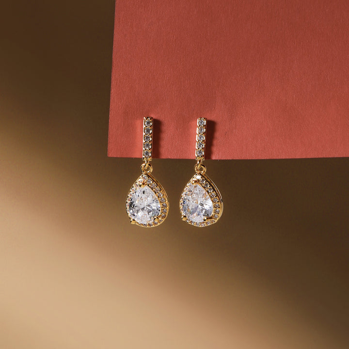Glimmer Tear Drop Earrings - Gold