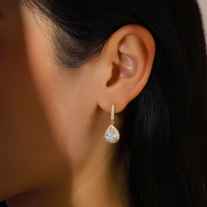 Glimmer Tear Drop Earrings - Gold