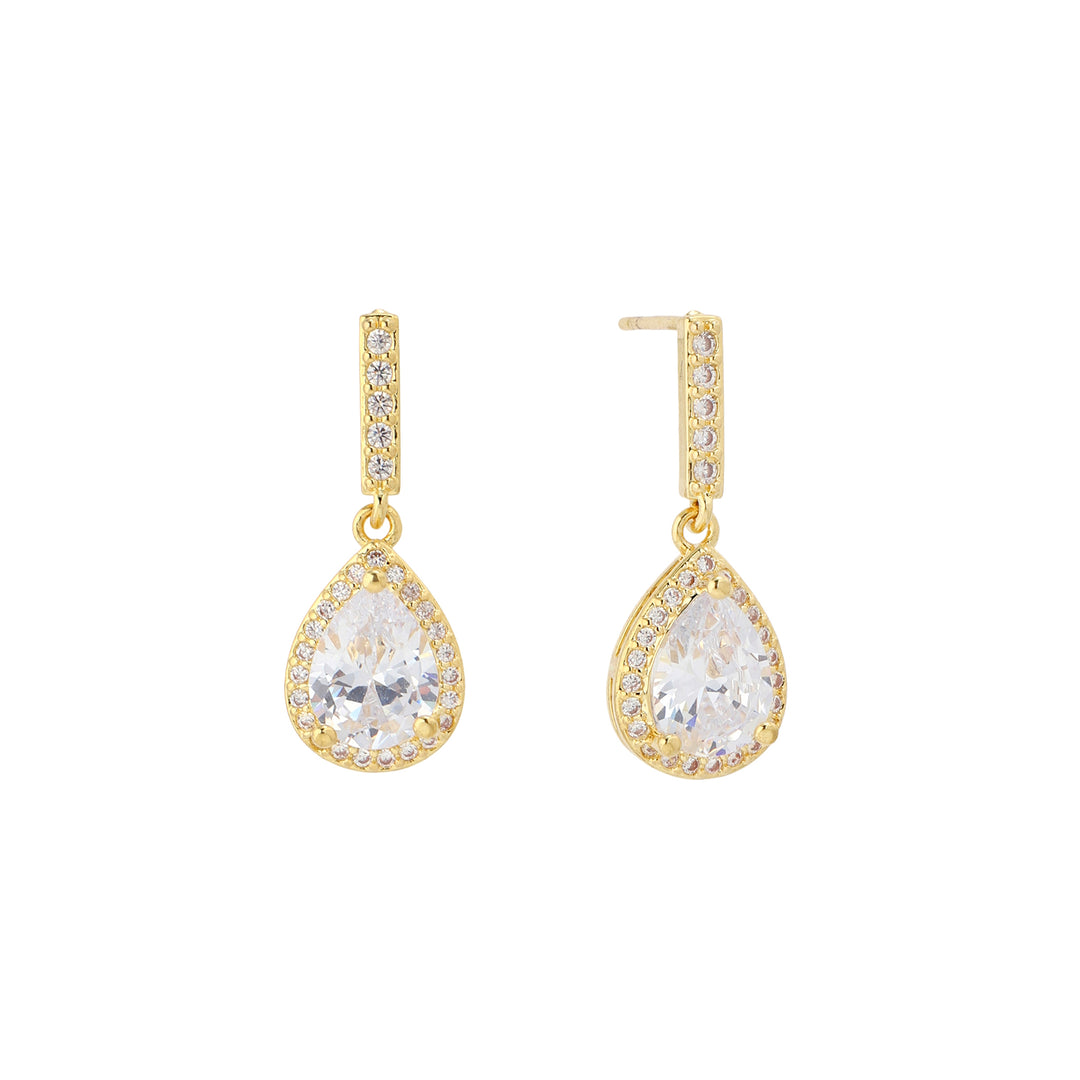 Glimmer Tear Drop Earrings - Gold