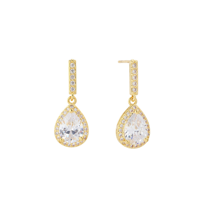 Glimmer Tear Drop Earrings - Gold