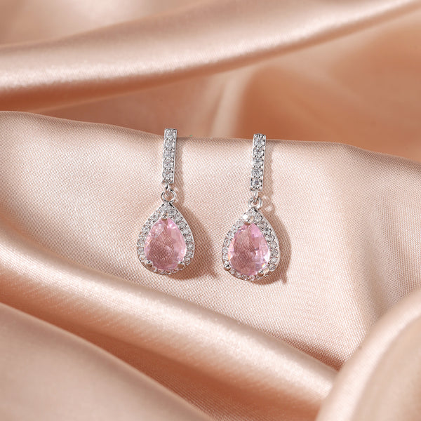 Glimmer Tear Drop Earrings - Silver
