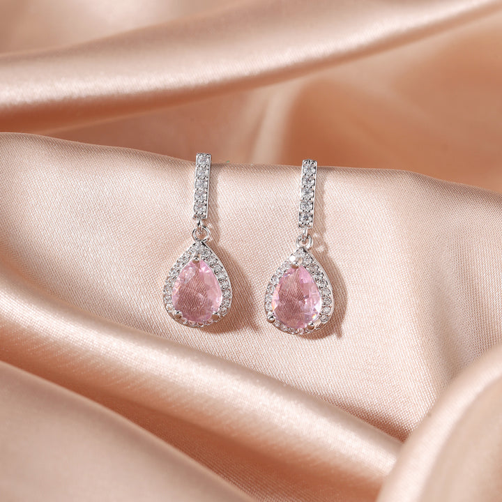 Glimmer Tear Drop Earrings - Silver