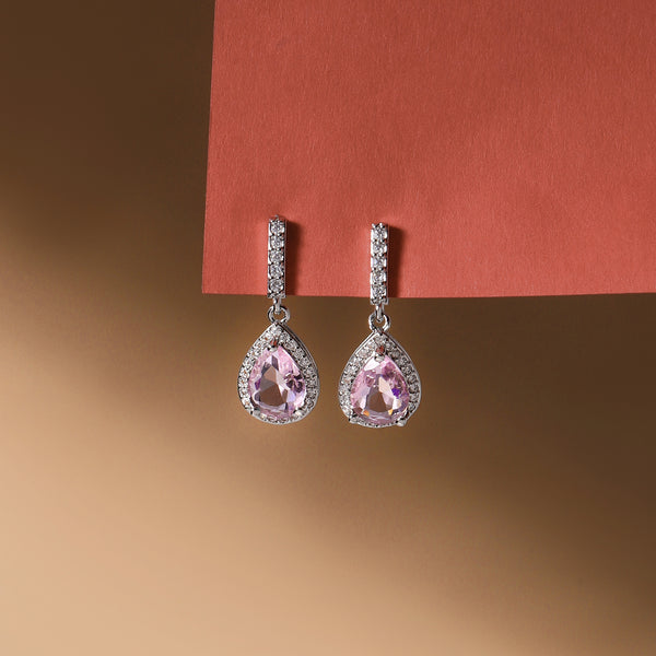 Glimmer Tear Drop Earrings - Silver