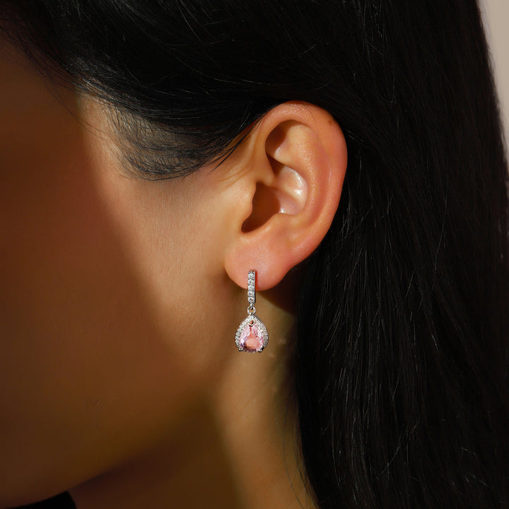 Glimmer Tear Drop Earrings - Silver