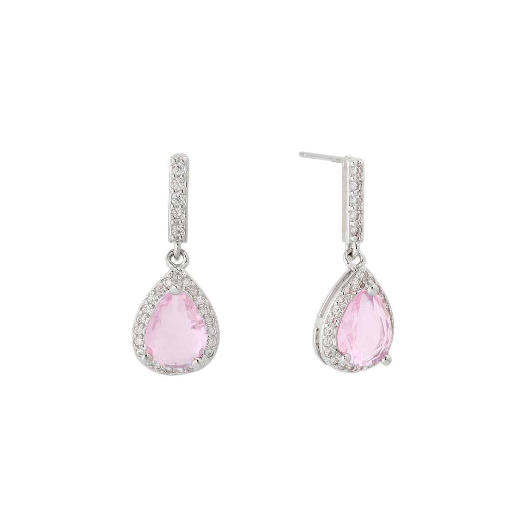 Glimmer Tear Drop Earrings - Silver