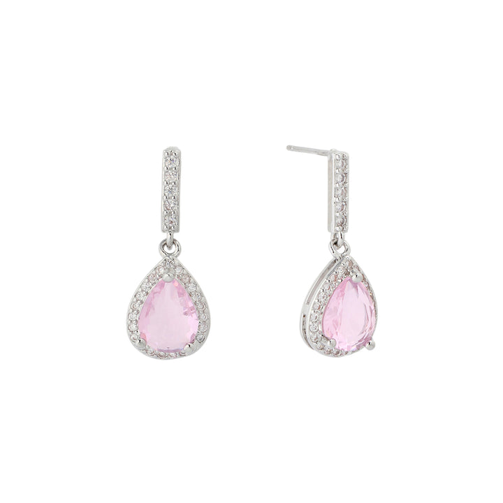 Glimmer Tear Drop Earrings - Silver