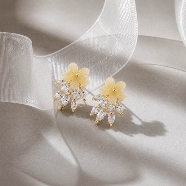 Aurelie Bloom Crystal Bow Stud Earrings
