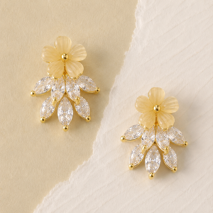Aurelie Bloom Crystal Bow Stud Earrings