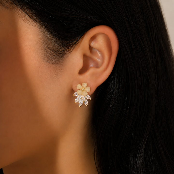 Aurelie Bloom Crystal Bow Stud Earrings
