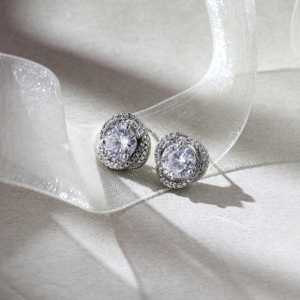 Nocturne Pave Orbit Crystal Stud Earrings