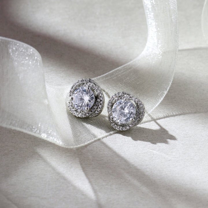 Nocturne Pave Orbit Crystal Stud Earrings