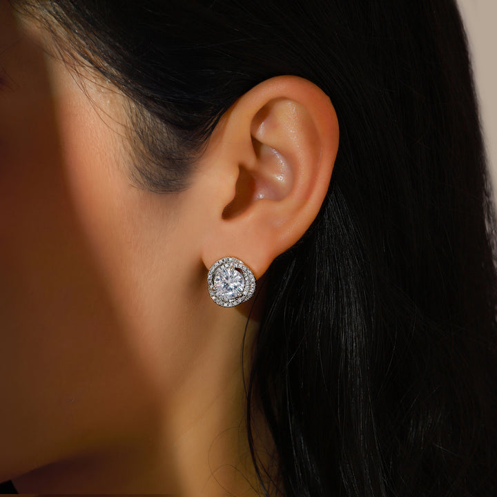 Nocturne Pave Orbit Crystal Stud Earrings