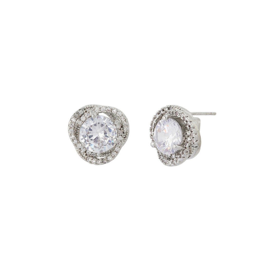 Nocturne Pave Orbit Crystal Stud Earrings