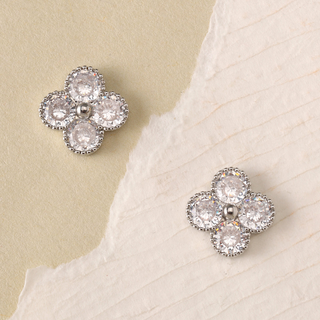 Glitz Clover Stud Earrings