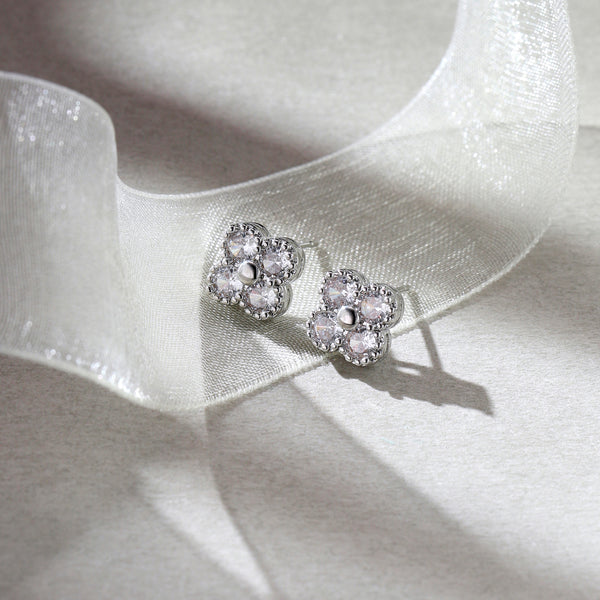 Glitz Clover Stud Earrings