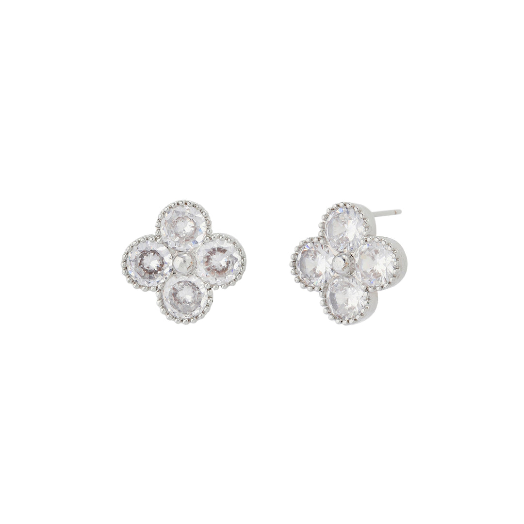 Glitz Clover Stud Earrings