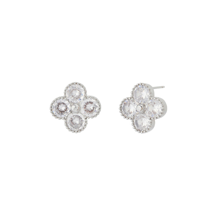 Glitz Clover Stud Earrings